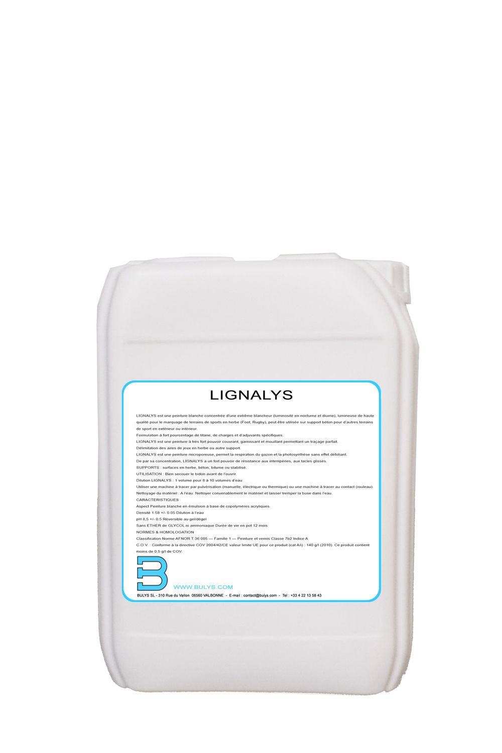Peinture de Tracage terrain de sport, foot, stade, blanche, LIGNALYS, BULYS Peinture de Tracage terrain de sport, foot, stade, blanche, LIGNALYS, BULYS